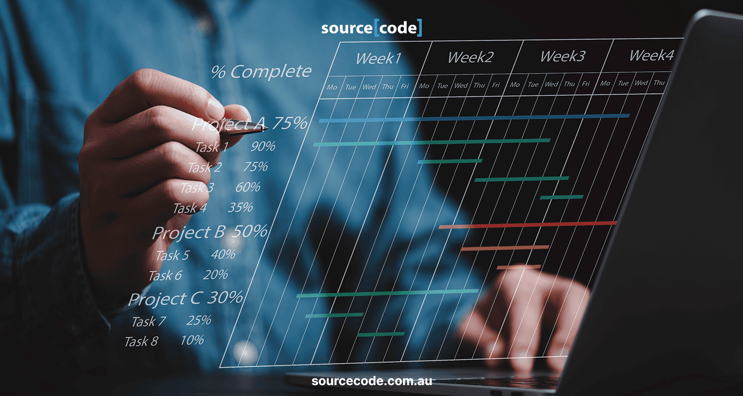 Diagram showing a budget plan with costs and expenses for software development.