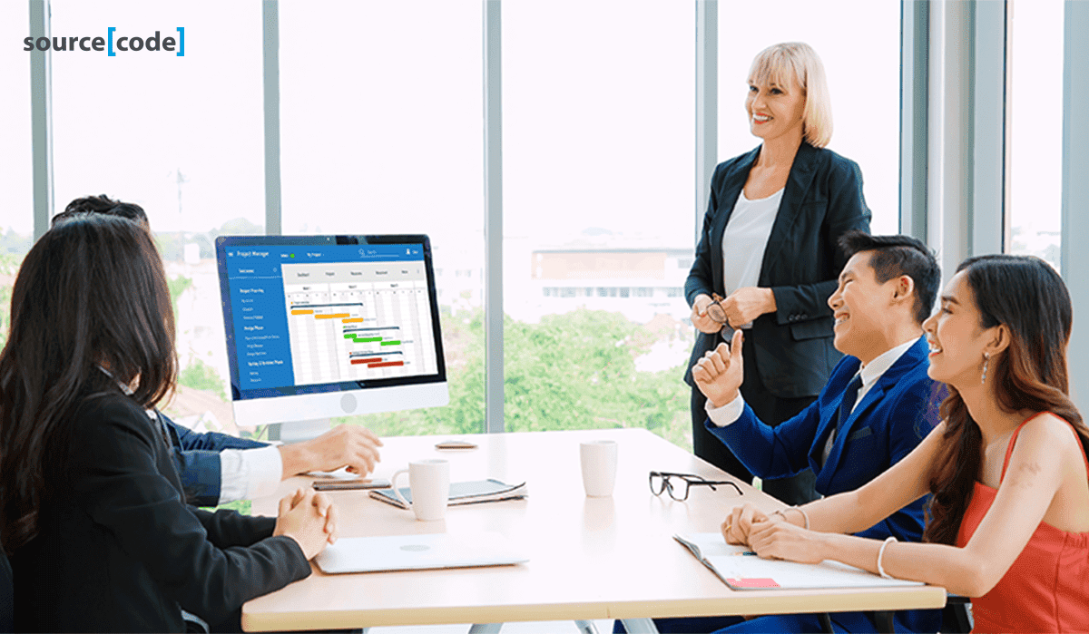 Diverse team of IT professionals having a regular meeting