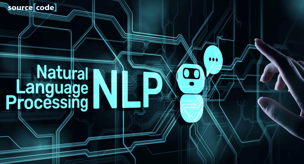 A diagram showcasing NLP solutions, such as chatbots and sentiment analysis, powered by machine learning. 